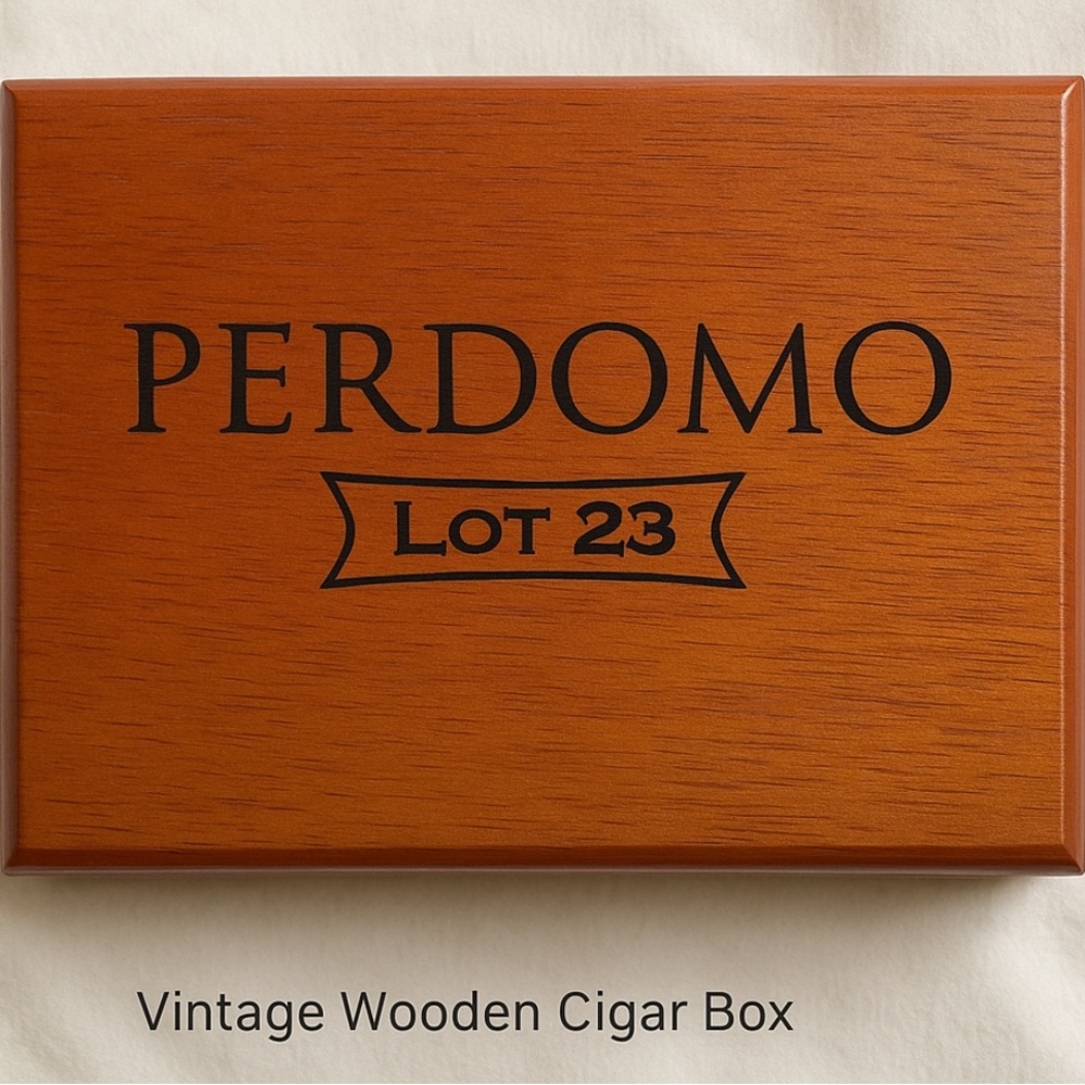 🌺 Vintage Mint Wooden Cigar Box – Rustic Storage / Perdomo Lot 23